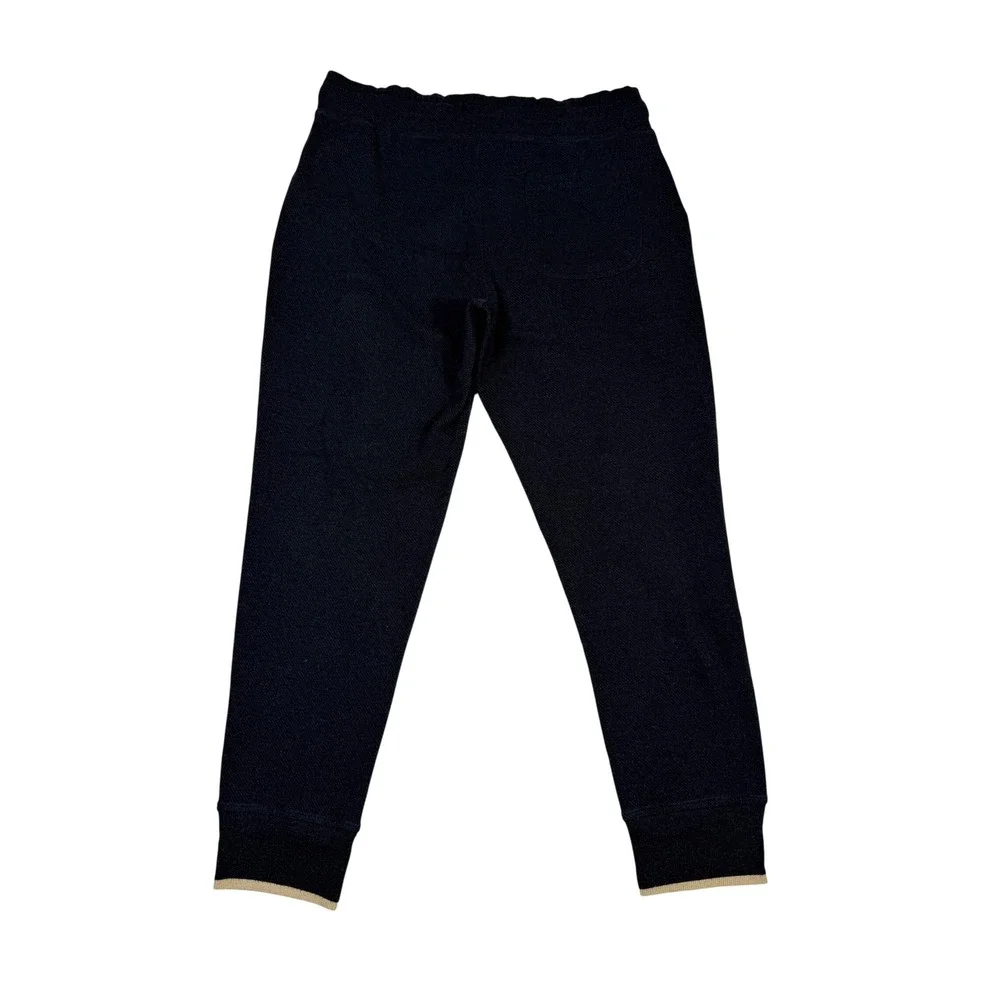 Faherty women's Navy Knit Jogger Pants Textured Drawstring Sweatpants Size L